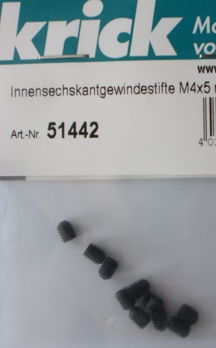 Innensechskantgewindestifte  M4x5 mm, 10 Stück