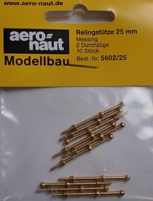 Relingstützen 2-zügig, M. 1:100, Ø 0,3/0,3 mm, Höhe 10 mm