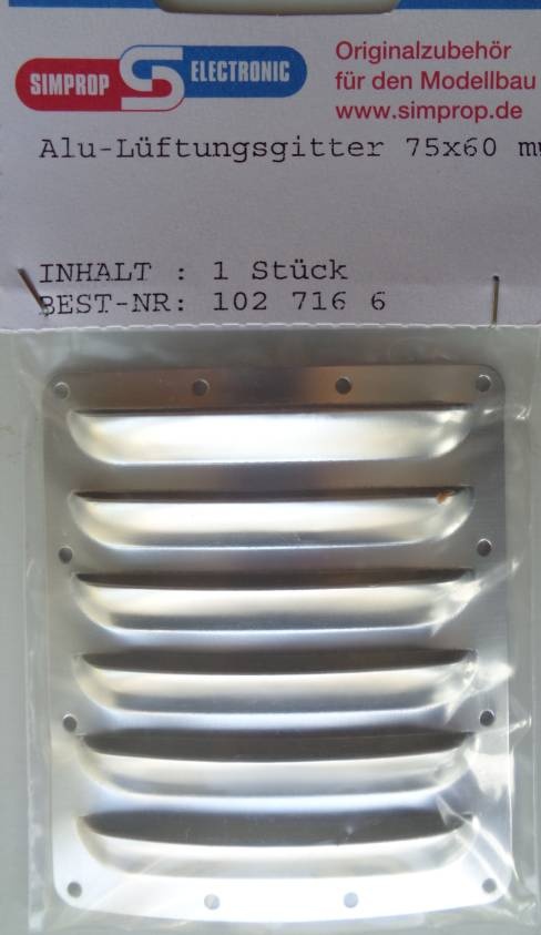 Alu-Lüftungsgitter, 76 x 60  mm, 1 Stück