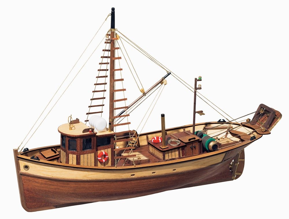 Palamos Fischkutter Standmodell, Länge 41 cm