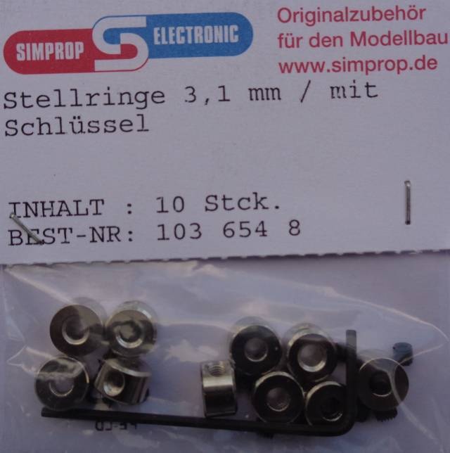 STELLRINGE 3,1  mm mit Schlüssel -wieder vorrätig /1.8.22-