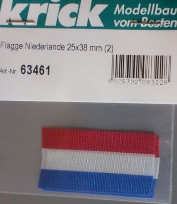 Flagge Niederlande 25x38 mm,  2 Stck.