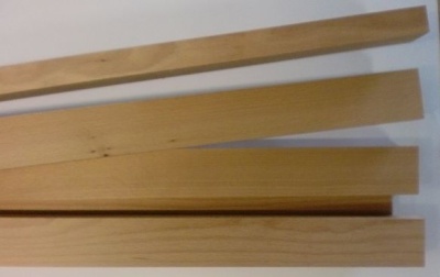 BUCHEN-Vierkantleisten 20 x 40 mm, 1 m lang, 10 Stück