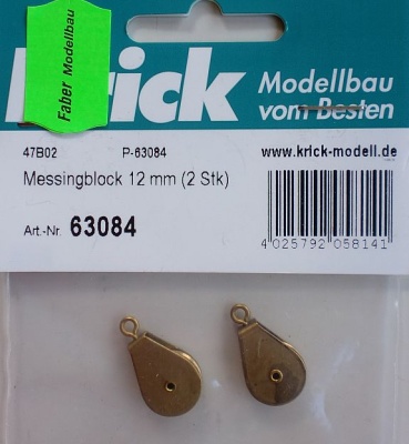 Messingblock 12 mm (2 Stk),     - fertig -