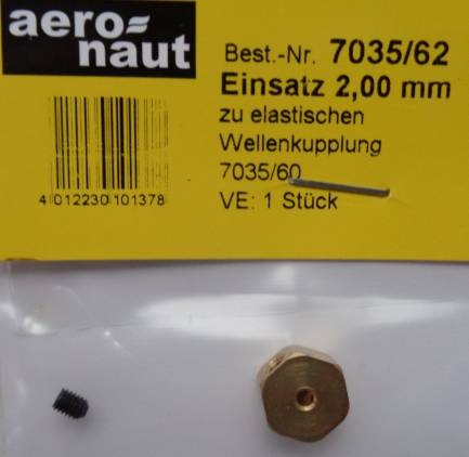 Sechskant-Welleneinsatz, Ø 2,00 mm, 1 Stück