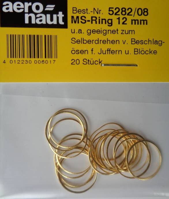 Ring für Beschlag (Tombak), Ø 12 mm, 20 Stück