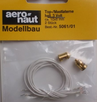 Top- und Mastlaternen 3 V, Ø 6mm, Höhe 10 mm, hell, 2 Stück