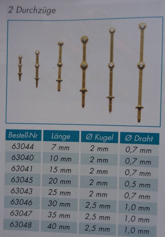 Relingstütze 40mm 2 Durchz(10 Stück)