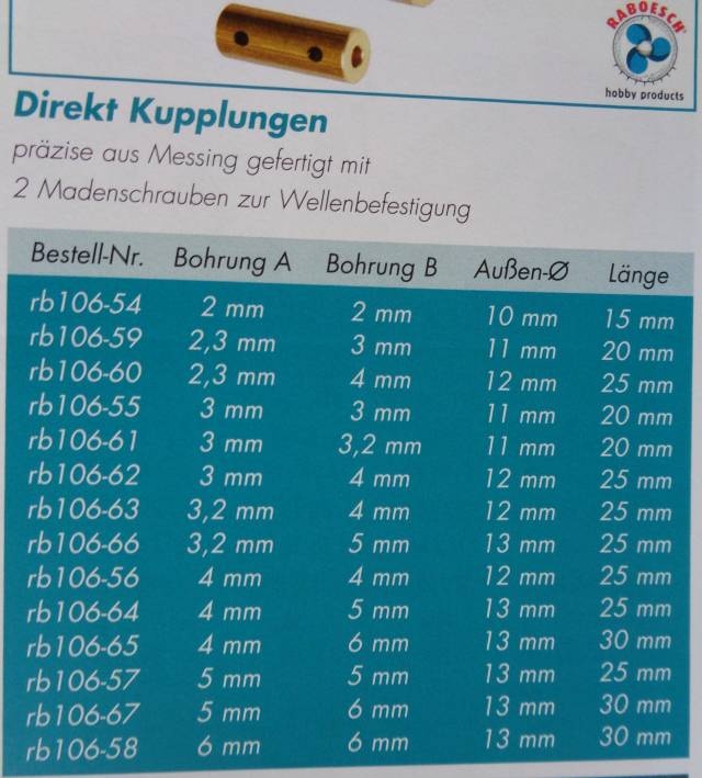Wellenkupplung 4/3mm