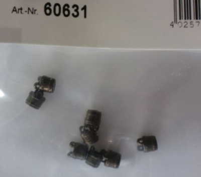 Eimer,  Höhe 6 mm,  Ø 5 mm, Metall brüniert , 10 Stück