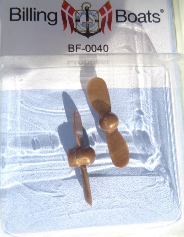 Schiffsschraube 2-Bl. 28 mm, M 2,     2 Stück