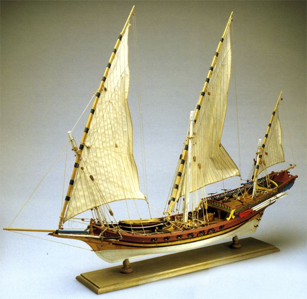 Sciabecco Piratenschiff 1753, Länge 72 cm