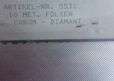 metallisierte Folie, Alu, je Stück