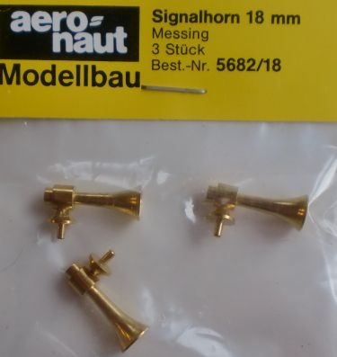 Signalhorn, messing, 18 mm lang, 3 Stück