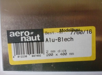 Alu-Blech 400x200x2.0 mm