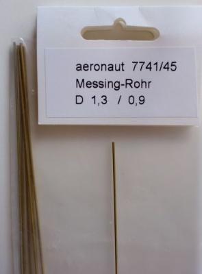 1 x Messing-ROHR 1,3/0.9mm,  1 m lang