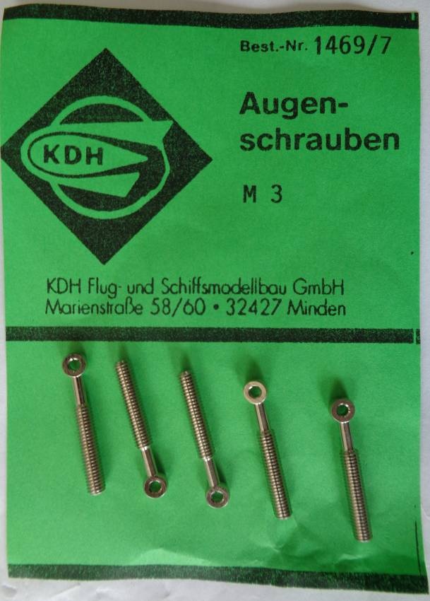 Augenschraube M 3, 14 mm Gewindelänge(1x vorrätig/1.6.22)
