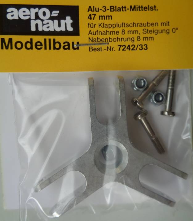 Alu-3-Blatt Mittelstück , Länge 47 mm