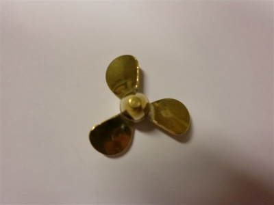 Schiffsschraube, messing,  Ø 30 mm, M 4 L, 3-Blatt