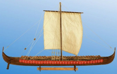 Wikinger Langschiff 1:72 Baukasten Länge 39 cm