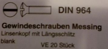 Linsenkopf-Schrauben messing, M 2 x 6 mm, 20 Stück