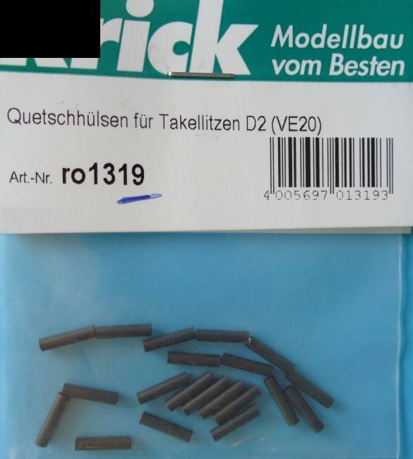 Quetschhülsen für Takellitzen D 2 (VE20)