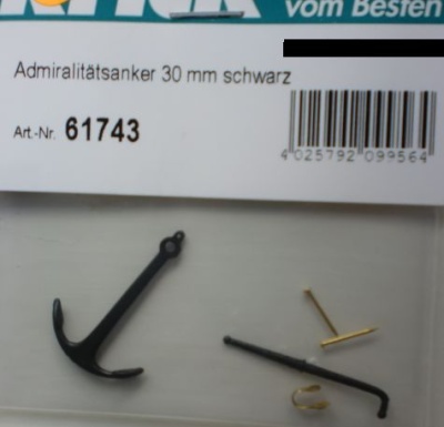 Admiralitätsanker 30 mm schwarz brüniert