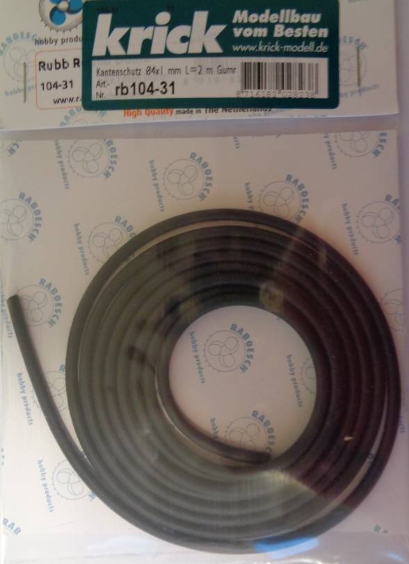 Scheuerleiste/ Kantenschutz Ø 4x1 mm L=2 m Gummiprofil