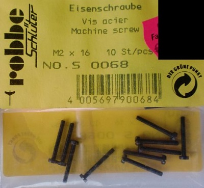 Eisenschraube M 2 x 16, 10 Stück