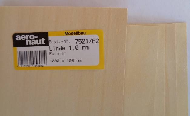 Linde-Furnier 1000x100x1,0 mm, 10 Stück