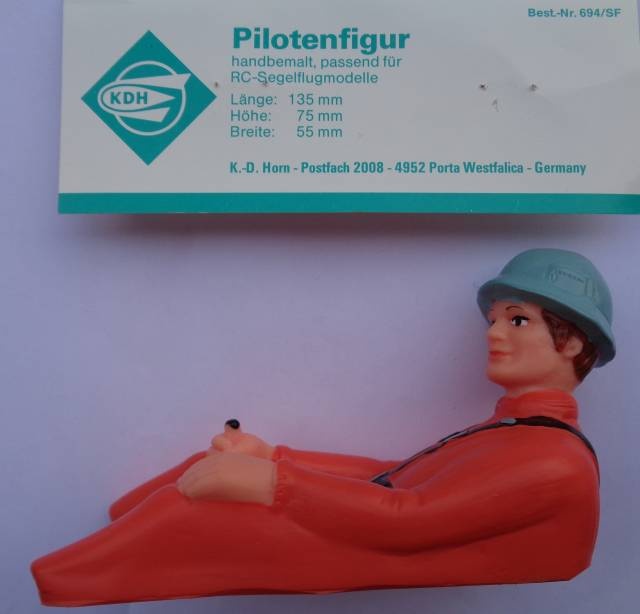 Pilotenfigur für RC-Segelflugmodelle, handbemalt,