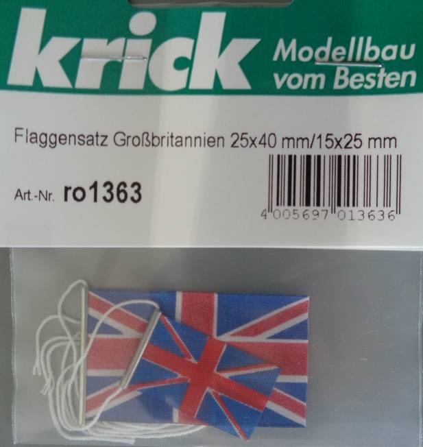 Flaggensatz Groß Britanien 25x40 mm/15x30 mm