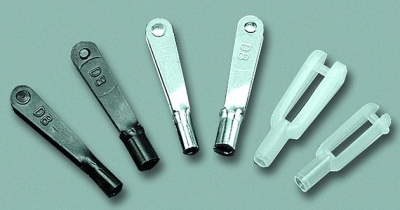 Löt-Gabelköpfe, 2,5 mm,  Bohrung 3/32,  2 Stück