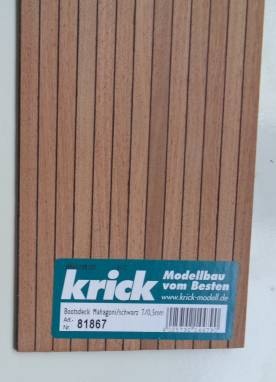 Bootsdeck Mahagoni, Zwischensch. schwarz, Brettstärke1,5 mm