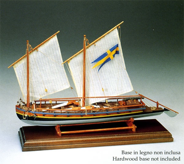 Gunboat schwed. 1775 Baukasten, Länge 24,5 cm