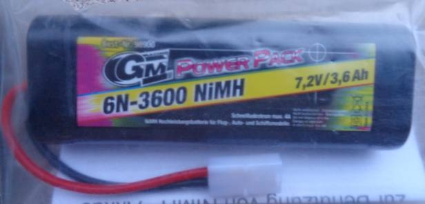 GM Power Pack 7,2V/ 3600 mAh JP-Stecker mit G2-Goldstecker