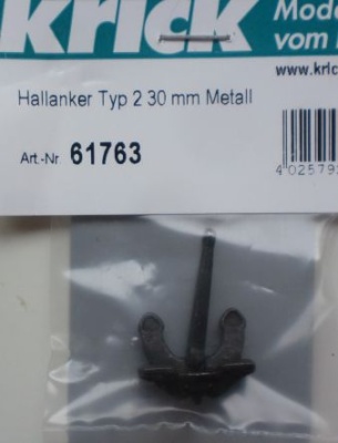 Hallanker Typ 2, Länge 30 mm,  Metall