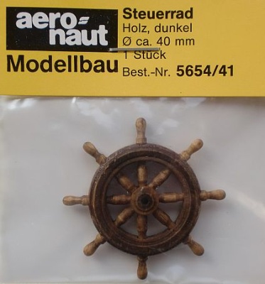 Steuerrad Holz, dunkel,  Ø 40 mm, 1 Stück