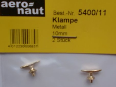 Bootsklampen, Metall brüniert 10 mm lang, 2 Stück