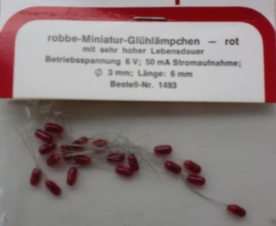 robbe-Miniatur-Glühlämpchen, 20 Stück,  - rot -
