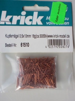Kupfernägel 0,5x10mm 18g(ca.500 Stück)