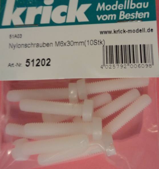 Nylonschrauben M6x30mm(10Stk)