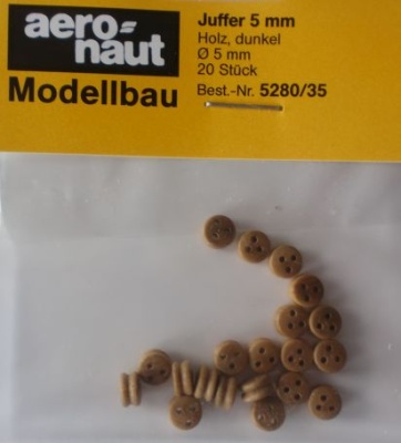 Juffern, Holz, dunkel, ,5 mm, 20 Stück