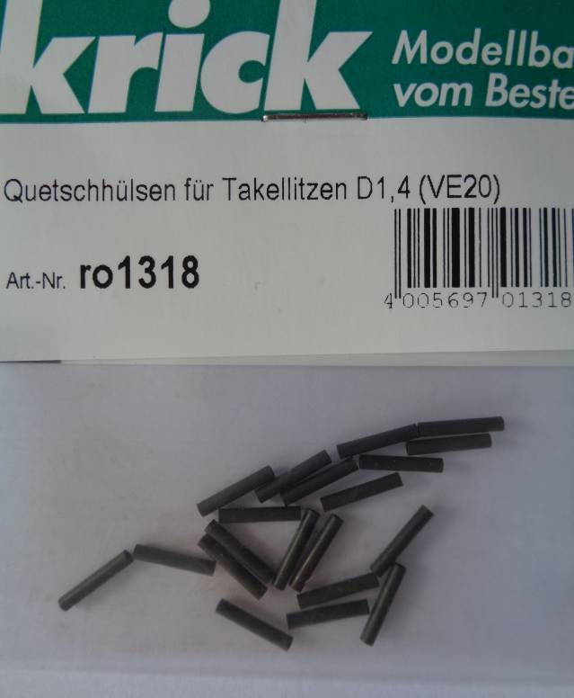 Quetschhülsen für Takellitzen D 1,4 (VE20)