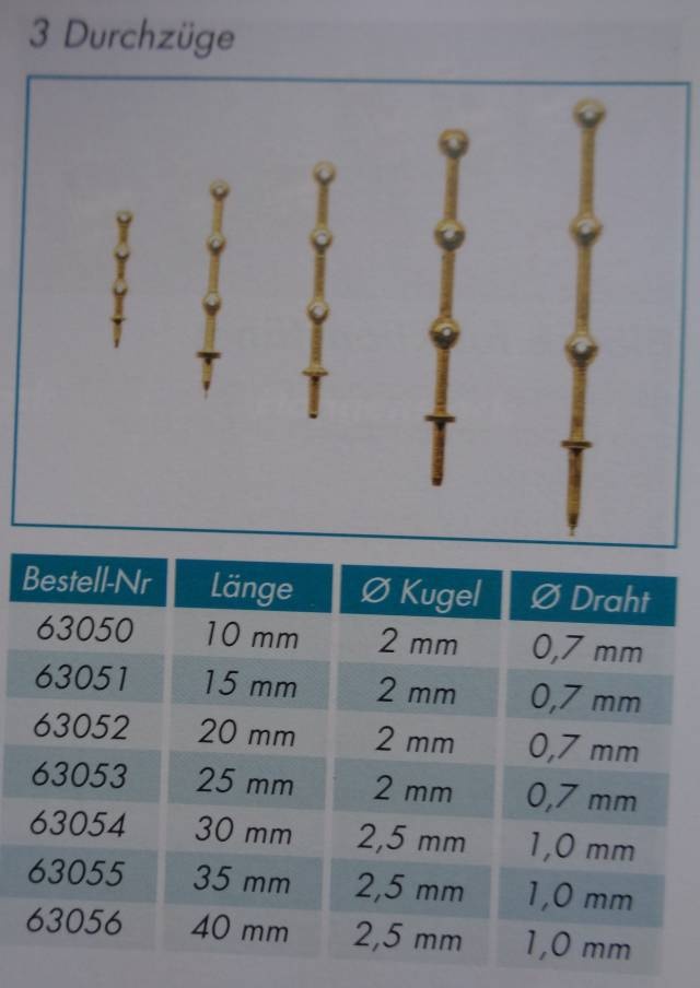 Relingstütze 10mm 3 Durchz(10 Stück)