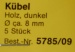Kübel-Holz, dunkel,   8 mm, 5 Stück