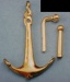 Admiralsanker 65 x 50 mm, Metall vergoldet, 2 Stück