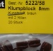 Klumpblock (Plastik), Höhe 8 mm, 2 Rille, 20 Stück