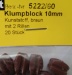 Klumpblock (Plastik), Höhe 10 mm, 2 Rille, 20 Stück
