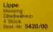 Lippe Messing 23 x 5 x 6 mm, 4 Stück